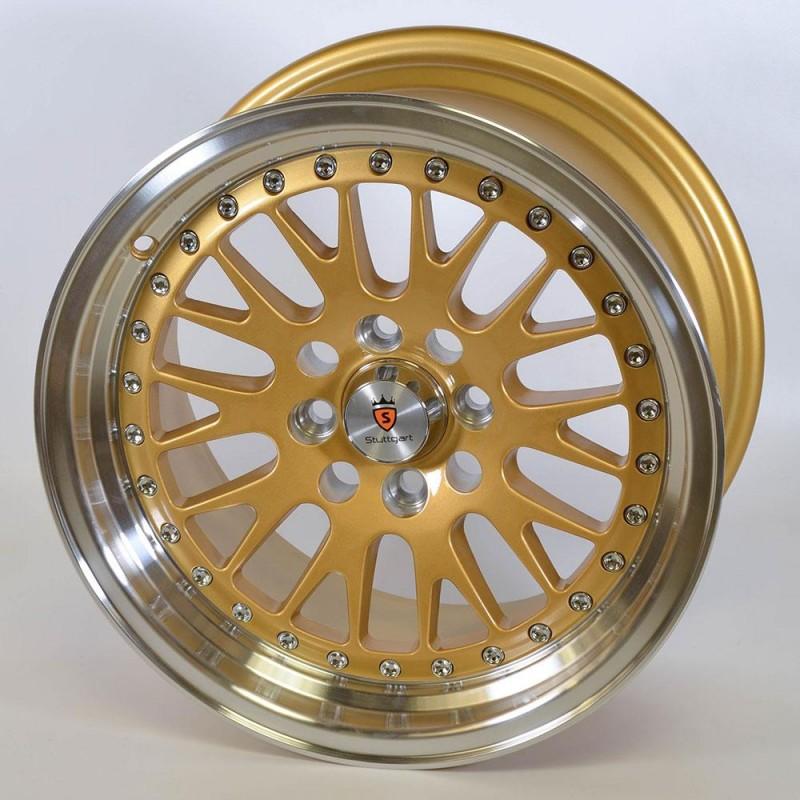 STUTTGART ST-05 8X16 4X100 ET25 73.1 ORO Y PUL.