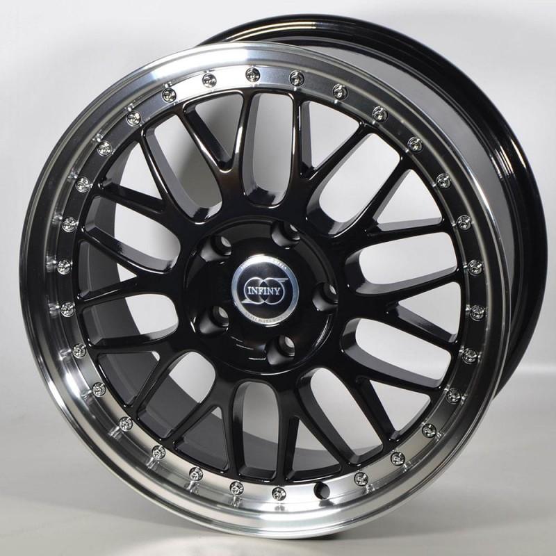 INFINY R1 LIGHT 7.5X17 5X120 ET35 74.1 NEGRA ARO PULIDO