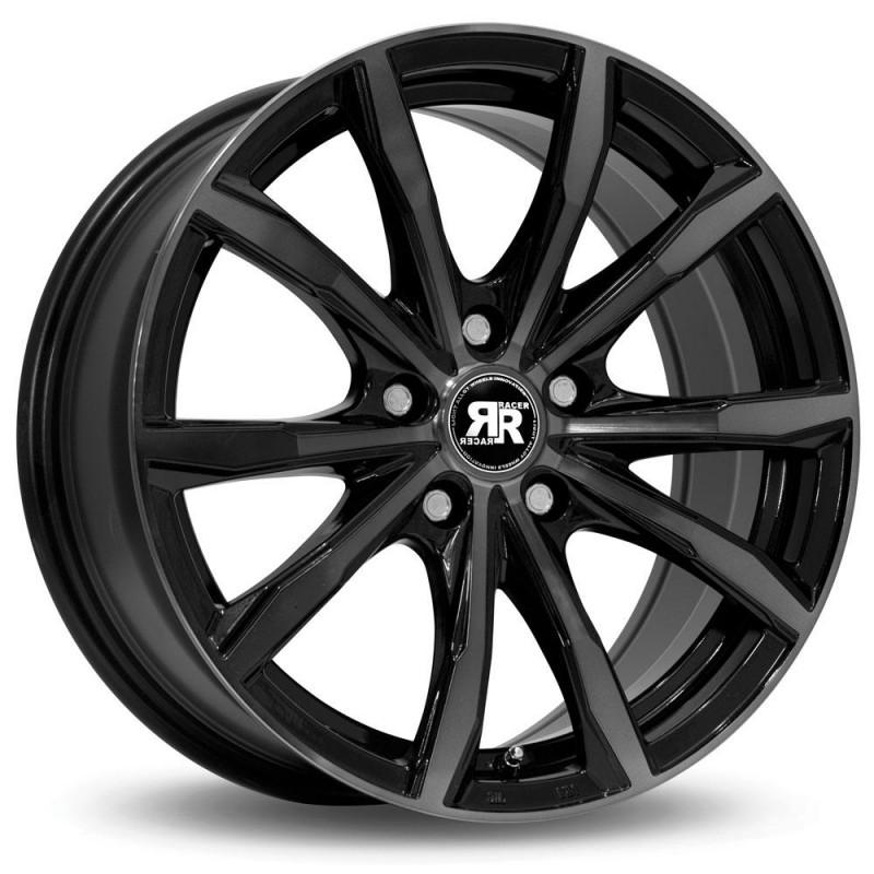 RACER FUSION 7X16 5X108 ET40 73.1 BLACK POLISHED INTERIOR BLACK
