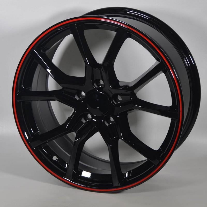 STUTGART H-NUIT 7X17 4X100 ET38 73.1 NEGRA ARO ROJO