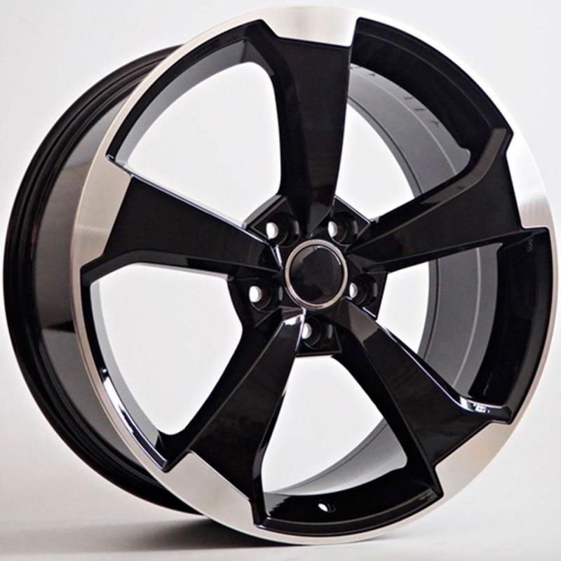 STUTTGART FADE 8.5X19 5X112 ET35 66.6 BLACK LIP POLISHED