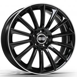 EW02 8.5X19 5X112 ET45 66.6 BLACK LIP POLISHED