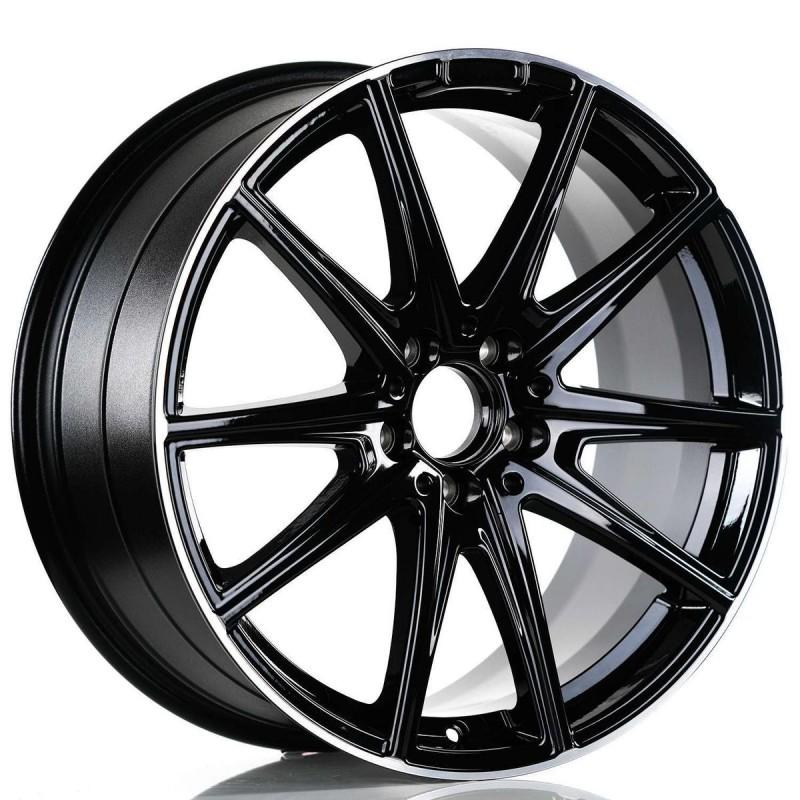 Llanta cbt 8.5x19 5x112 et45 66.6 black diamond lip