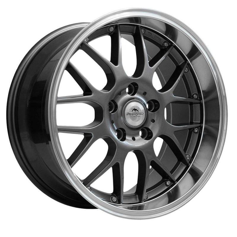 REIVEN 8X18 5X112 ET35 66.45 GUNMETAL LIP POLISHED