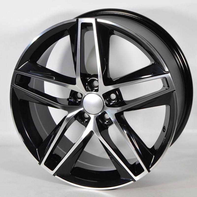 STUTGART VW565 7.5X17 5X100 ET45 57.1 PULIDA NEGRA