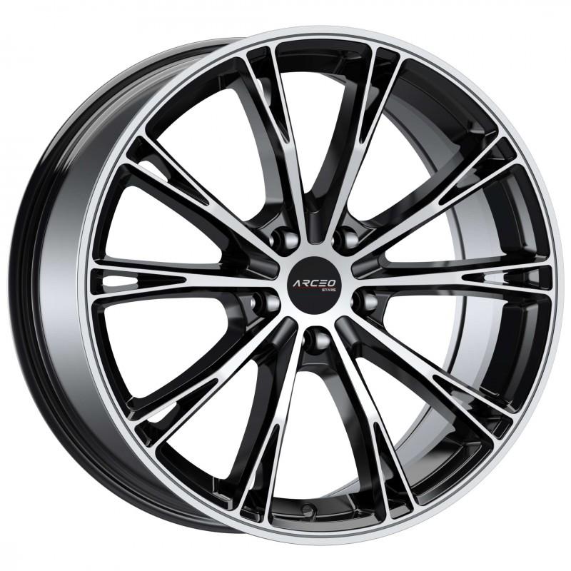 Llanta asw01 8.5x19 5x112 et45 66.6 black polished