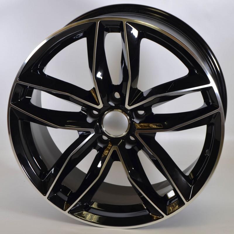 Llanta tw216 8x18 5x112 et45 66.6 black polished