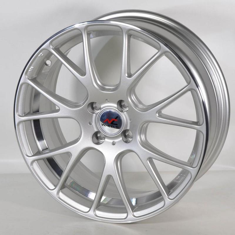 NT WHEELS MIRABEU 7X17 4X100 ET42 73.1 SILVER ARO PULIDO