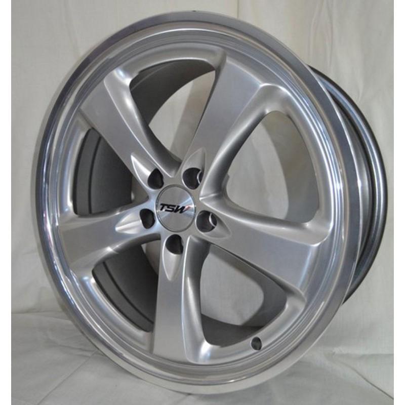 TSW MONTAGE 8X18 SILVER LIP POLISHED. 5X100 ET35 7