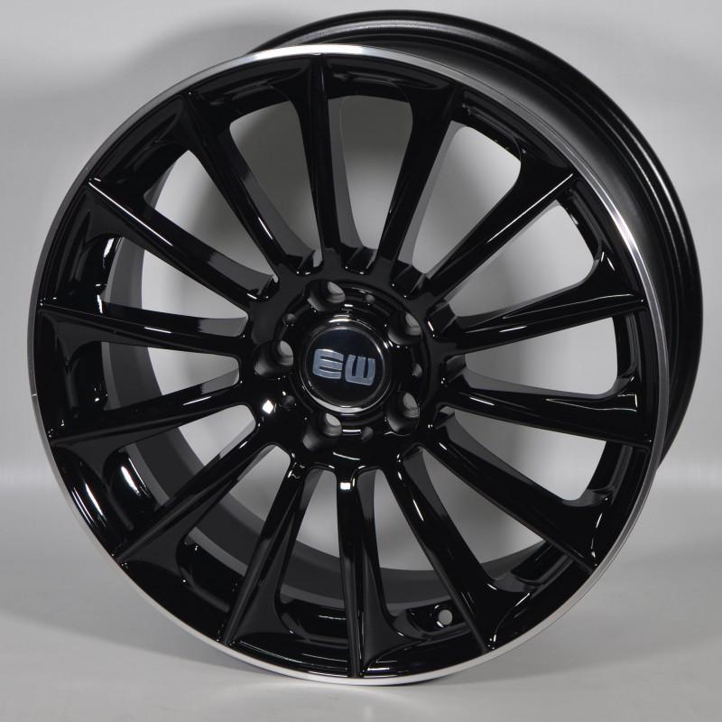 ELITE WHEELS EW02 7.5X17 5X112 ET35 66.5 BLACK LIP POLISHED