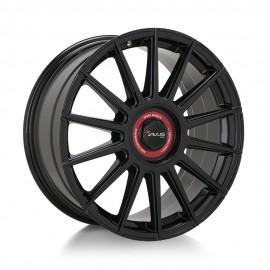 Llanta avus ac-m09 8x18 5x108/114.3 et45 72.6 black cap rosso 