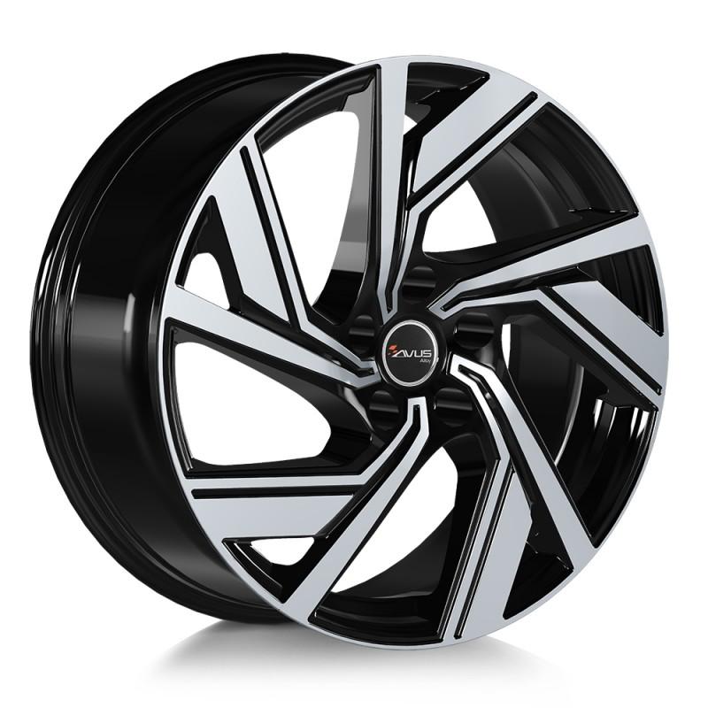 Llanta avus ac-521 8x18 5x112 et35 66.6 black polished
