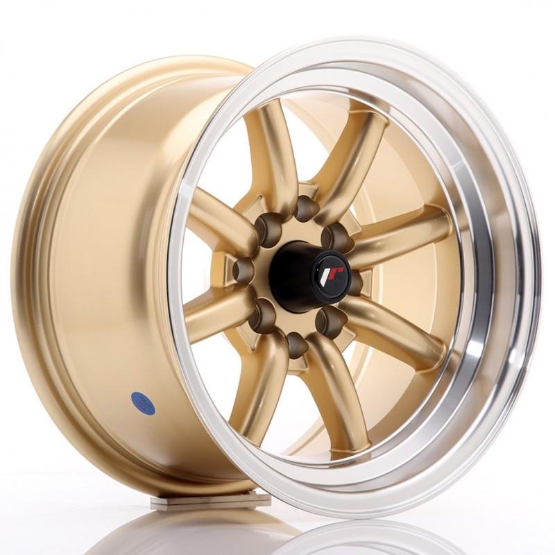 JR Wheels JR19 14x8 ET-13 4x100/114 Gold w/ Machined Lip