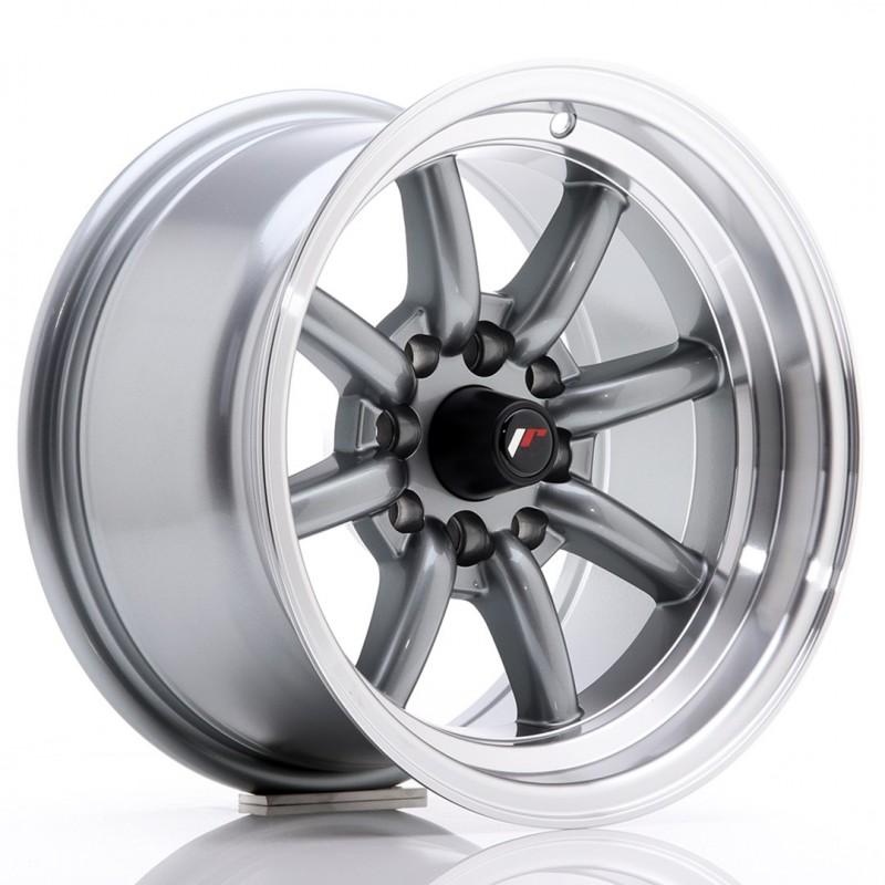 JR Wheels JR19 14x8 ET-13 4x100/114 Gun Metal w/ Machined Lip