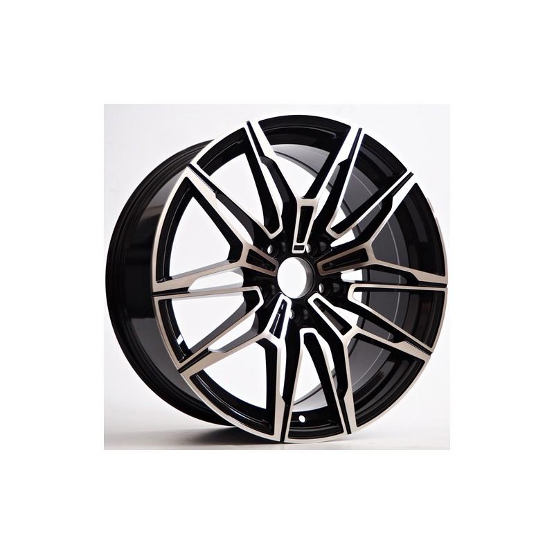 Llanta nero 8x19 5x112 et25 66.6 black polished