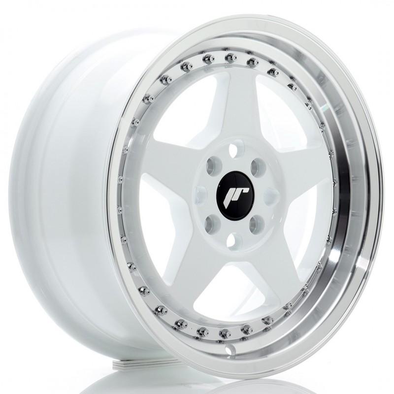JR Wheels JR6 16x7 ET35 4x100 White w/ Machined Lip