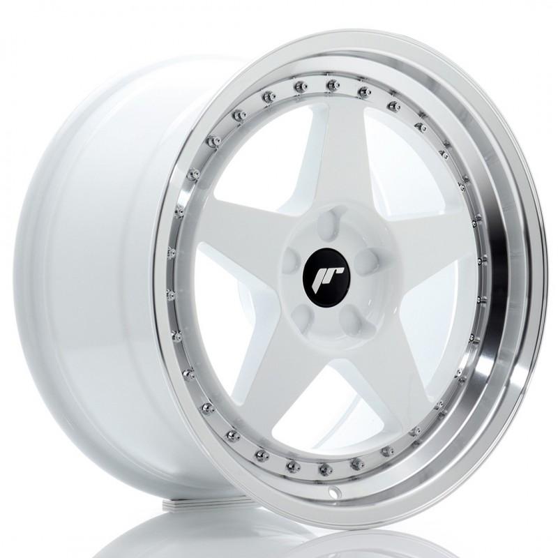 JR Wheels JR6 18x9,5 ET20-40 5H BLANK White w/ Machined Lip