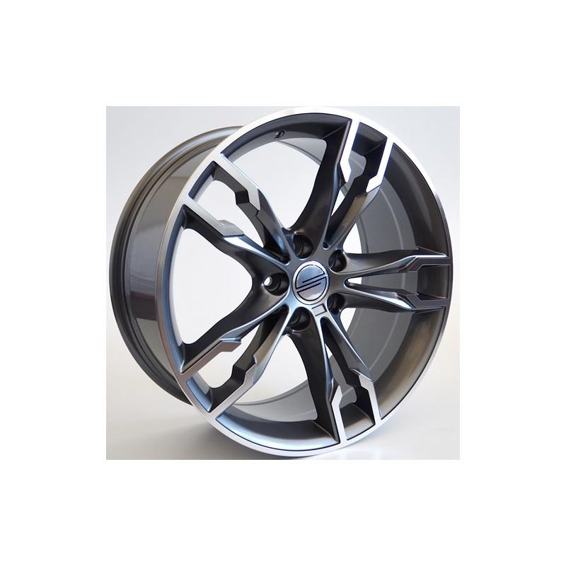 Llanta st wheels grip 9x18 5x112 et44 66.56 grey face machined