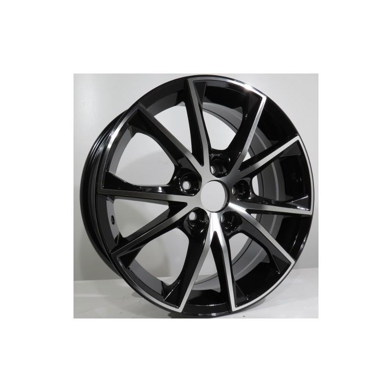 Llanta st wheels niko 6.5x16 5x100 et45 73.10 black face machined 