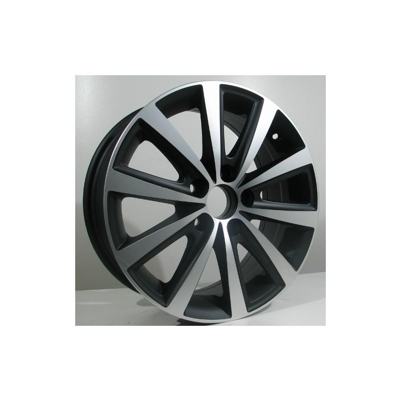 Llanta st wheels loiri 6x15 5x112 et38 57.10 black matt face machined