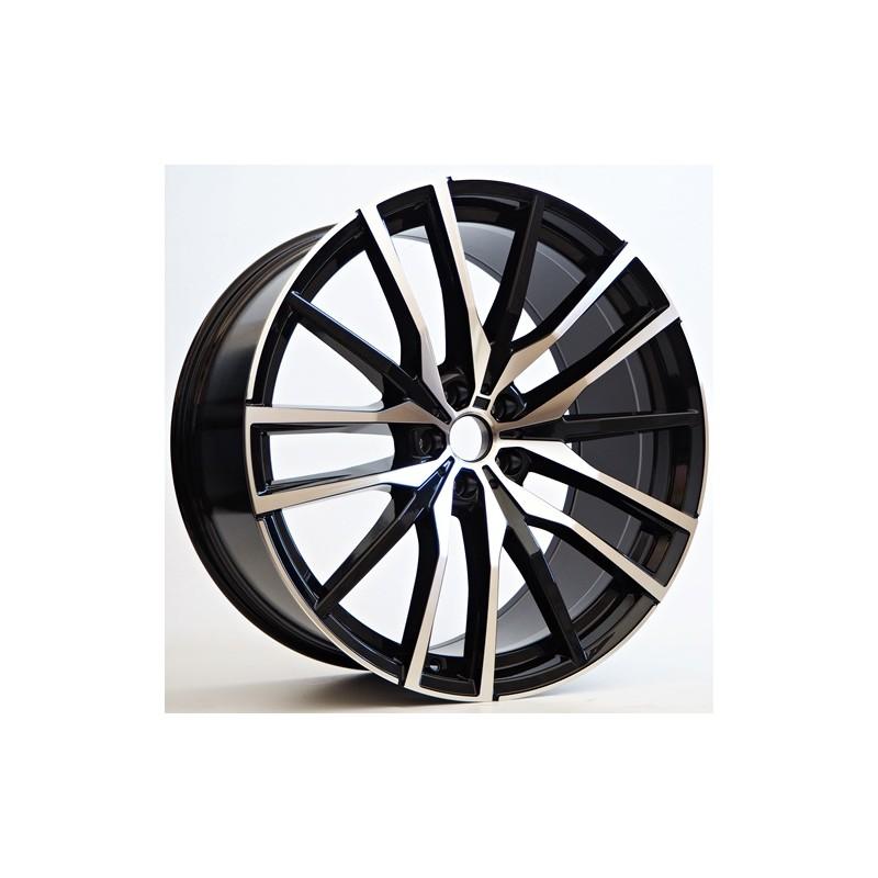 Llanta st wheels 9.5x22 5x112 et37 66.60 black face machined