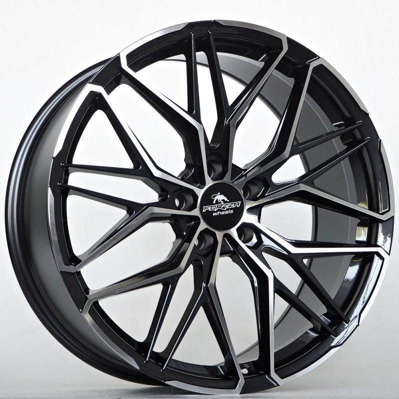 Llanta forzza stone 9x20 5x112 et35 66.56 black magic face polished