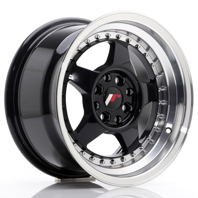 Llanta jr wheels jr6 15x8 et25 4x100/108 glossy black w/machined lip