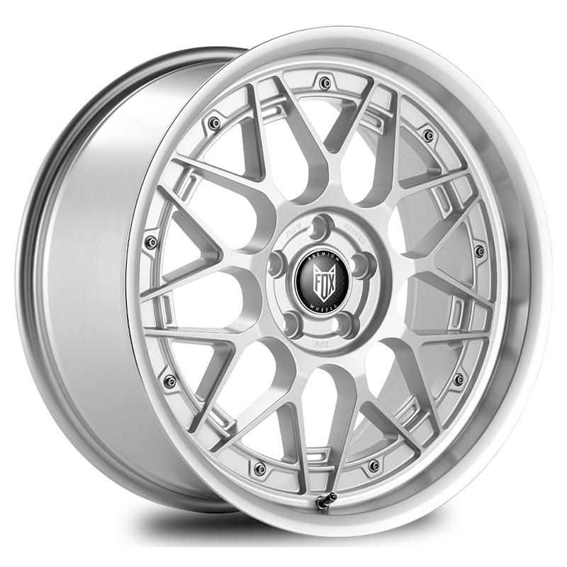Llanta fox hiro 8x18 5x112 et42 66.6 silver polished lip