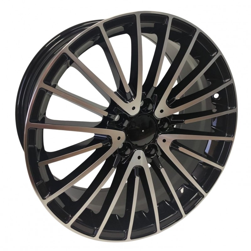 Llanta jw94 8x18 5x112 et45 66.6 black polished