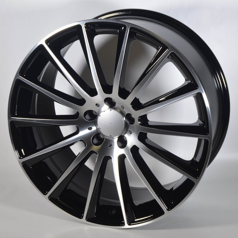 Llanta jw93 8x18 5x112 et45 66.6 black polished