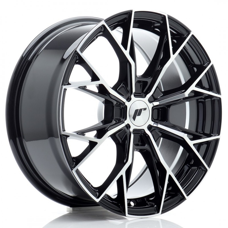 JR Wheels JR49 17x8 ET20-40 4H BLANK Gloss Black Machined Face