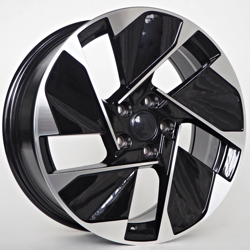Llanta st wheels libra 7.5x18 5x112 et50 57.10 black face machined