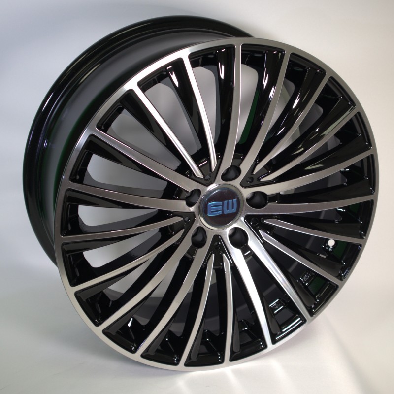 Llanta jw106 8x18 5x112 et45 66.6 black polished