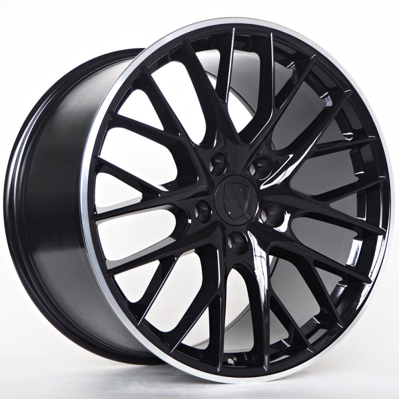 Llanta jw124 9.5x21 5x130 et71 71.6 black lip polished